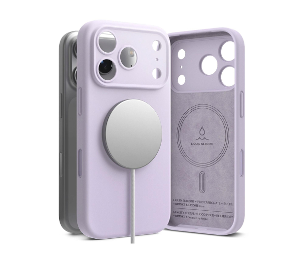 Ringke Silicone Magnetic Magsafe do Iphone 17 Pro Max Light Purple - 1359794 - zdjęcie